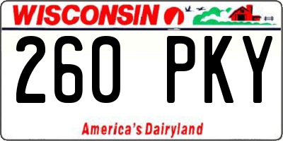 WI license plate 260PKY
