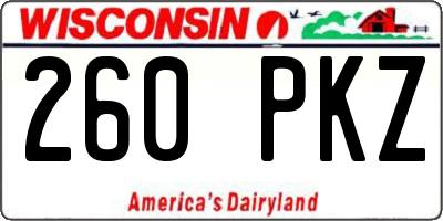 WI license plate 260PKZ