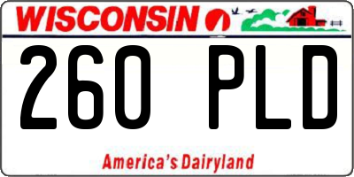 WI license plate 260PLD