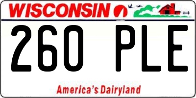 WI license plate 260PLE
