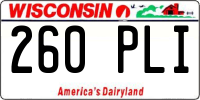 WI license plate 260PLI