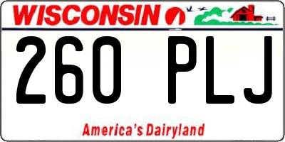 WI license plate 260PLJ