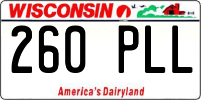 WI license plate 260PLL