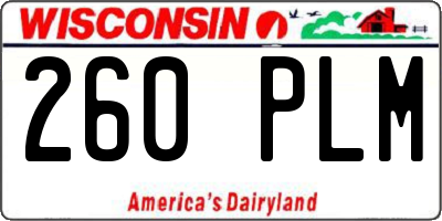 WI license plate 260PLM