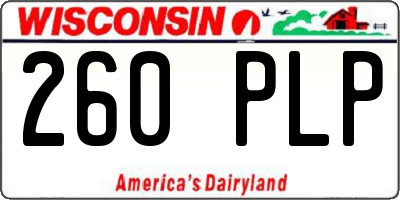 WI license plate 260PLP