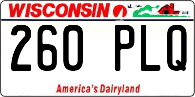 WI license plate 260PLQ