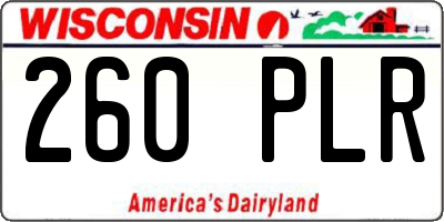 WI license plate 260PLR