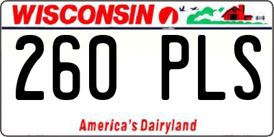 WI license plate 260PLS
