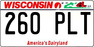 WI license plate 260PLT
