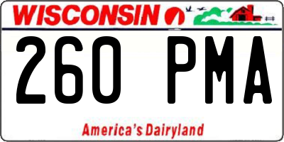 WI license plate 260PMA