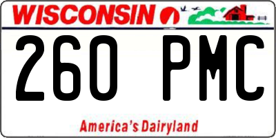 WI license plate 260PMC