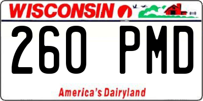 WI license plate 260PMD