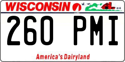 WI license plate 260PMI