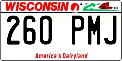 WI license plate 260PMJ