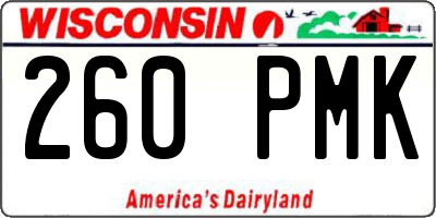 WI license plate 260PMK
