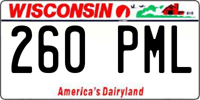 WI license plate 260PML