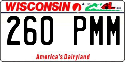 WI license plate 260PMM