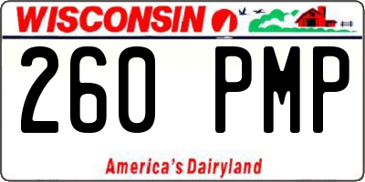 WI license plate 260PMP