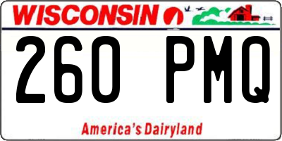 WI license plate 260PMQ