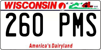 WI license plate 260PMS