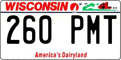 WI license plate 260PMT