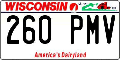 WI license plate 260PMV