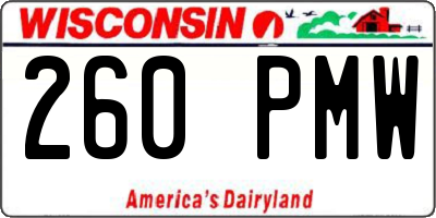 WI license plate 260PMW