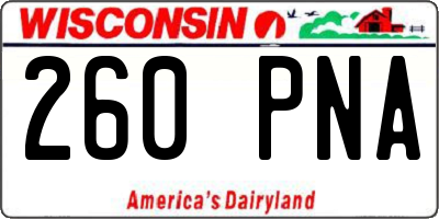 WI license plate 260PNA