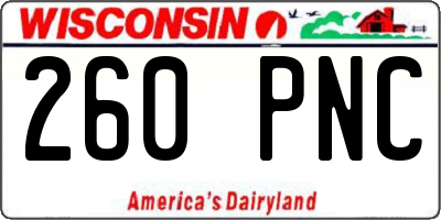 WI license plate 260PNC