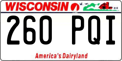WI license plate 260PQI