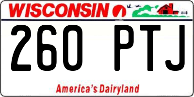 WI license plate 260PTJ