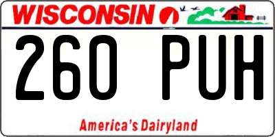 WI license plate 260PUH