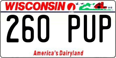 WI license plate 260PUP
