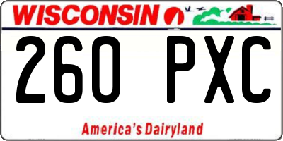 WI license plate 260PXC