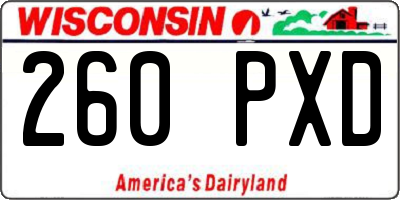 WI license plate 260PXD