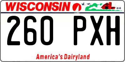 WI license plate 260PXH