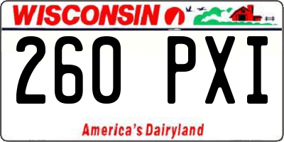 WI license plate 260PXI