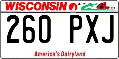 WI license plate 260PXJ