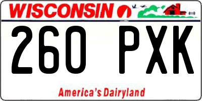 WI license plate 260PXK