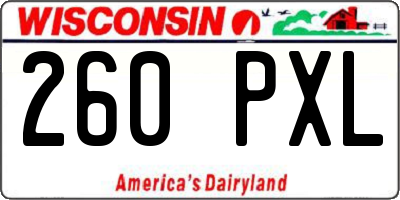 WI license plate 260PXL