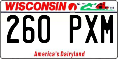 WI license plate 260PXM