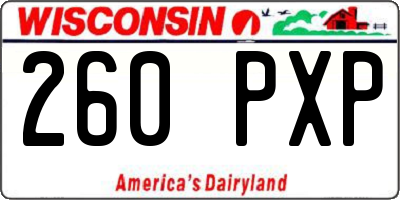 WI license plate 260PXP