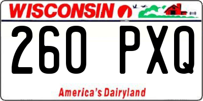 WI license plate 260PXQ