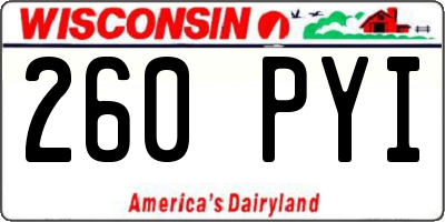 WI license plate 260PYI