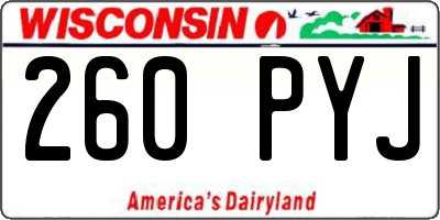 WI license plate 260PYJ