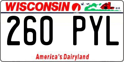 WI license plate 260PYL