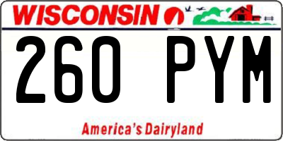 WI license plate 260PYM