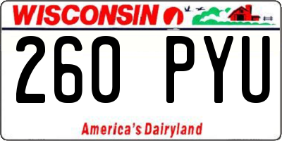 WI license plate 260PYU