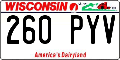 WI license plate 260PYV