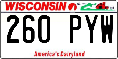 WI license plate 260PYW